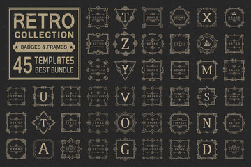 Fototapeta premium Set Luxury Logos and Monogram Template