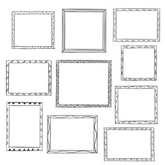 Photo frames doodle sketch, vector