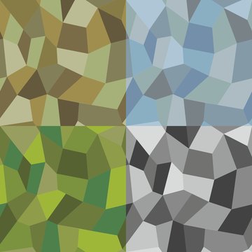 Mosaic Pattern Vector Seamless Set