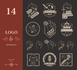 Set logos and Badges Rap Music