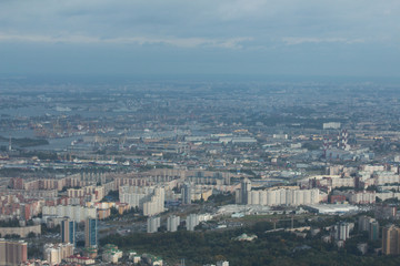Fototapeta na wymiar Aerial view to St. Petersburg city. 