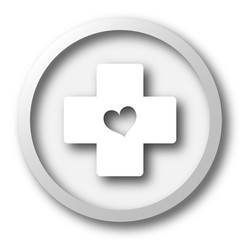 Obraz premium Cross with heart icon