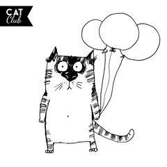 funny cat  character vector cat club