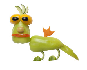 Funny dragon made of vegetables