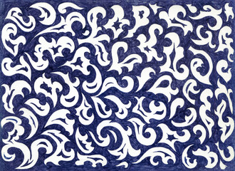 Abstract swirls drawn with a ballpoint pen