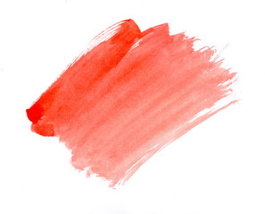 A fragment of the red background painted with watercolors