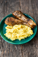 Roasted chicken with mash potatoes