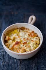Baked cauliflower with cheese and eggs
