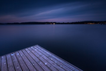 Long exposure landscape with architecture elements.