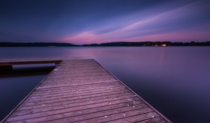 Obraz premium Long exposure landscape with architecture elements.