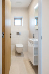 Fototapeta na wymiar interior of small bathroom in modern house