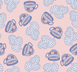 Texture with cups. Seamless texture.