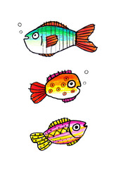 Детский рисунок ,,Три рыбки,,  - 94104115