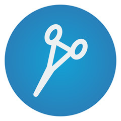 Flat white Surgical Clamps icon on blue circle