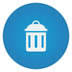 Flat white Delete icon on blue circle