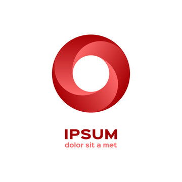 Business logo, red circle icon