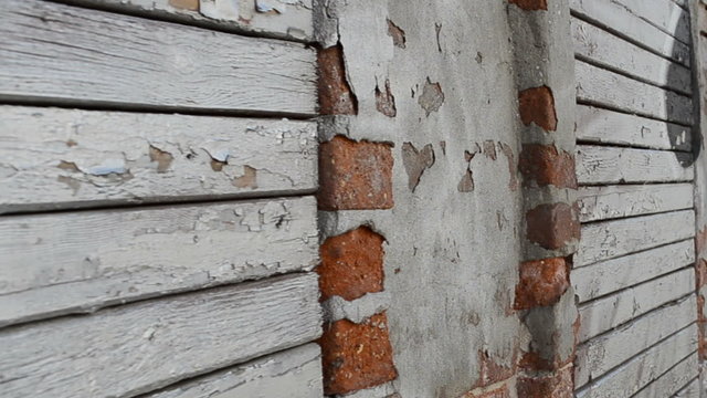 Graffiti on a wall of the old house