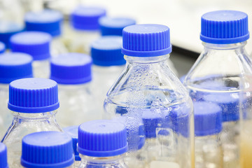 Bottles in laboratory