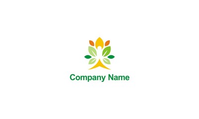 people leaf vegetarian beauty company logo