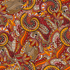 Vector floral background with hand made pattern. 