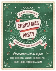 Green Christmas Party Invitation Template © Carl