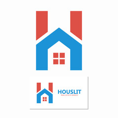 Vector house with letter H logo