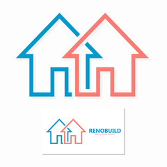 Vector minimal house line logo design