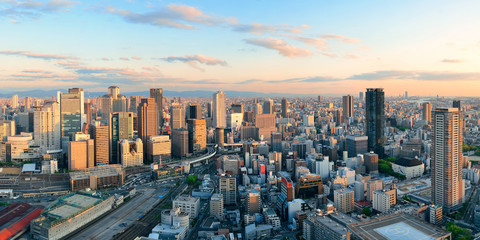 Osaka rooftop view