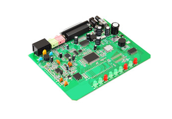 Printed green circuit board from dial-up modem