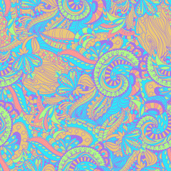 Vector floral background with hand made pattern. 