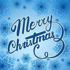 Vector Merry Christmas card. Hand lettering and calligraphy.