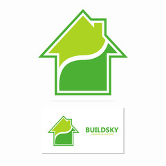 Eco house logo template