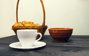 Basket with bread sticks