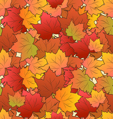 Fototapeta na wymiar Autumn Seamless Texture of Maple Leaves