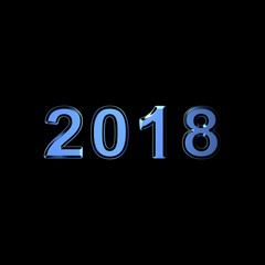 Happy new year 2018 Text Design isolated with black