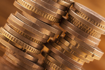 Stack of coins, macro shot