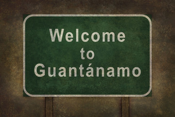 Welcome to Guantanamo roadside sign illustration.