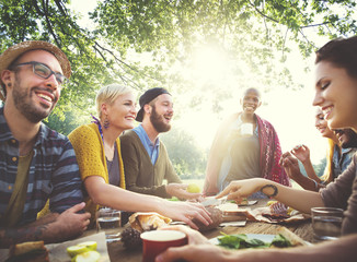 Friends Friendship Outdoor Dining People Concept