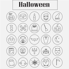 Halloween icon vector color button.