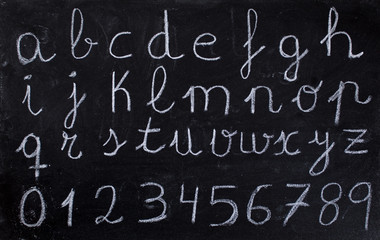 Alphabet on Blackboard