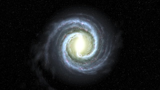 真上から見た回転する銀河系（ループ素材）