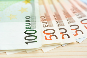 Money, Euro currency (EUR) banknotes