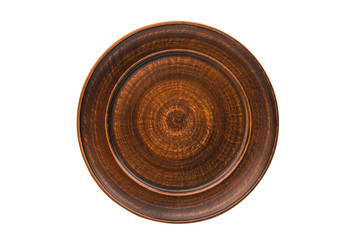earthenware dish on a white background