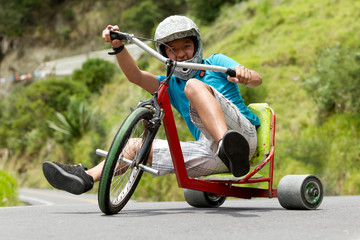 Trike drifting a burgeoning sport involves homemade tricycles with slick rear wheels typically crafted from hard plastic showcasing innovation and engineering in leisure studies and material sciences © Ammit