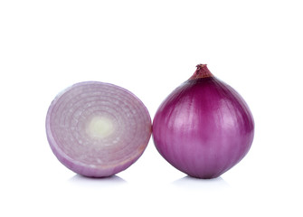 Red onion isolated on white background