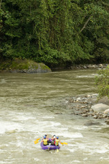 A group of adrenaline junkies in Ecuador navigate extreme whitewater rapids on the Pastaza River, testing their survival skills while rafting.