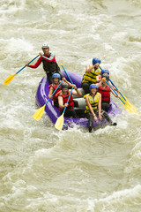 Experience the thrill of whitewater rafting with a group of seven people,creating unforgettable memories on the river.