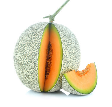 cantaloupe melon isolate on a white background