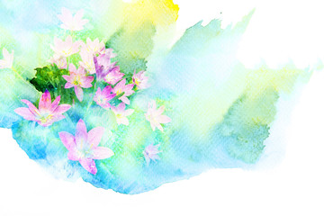 Naklejka na ściany i meble Flower watercolor illustration.