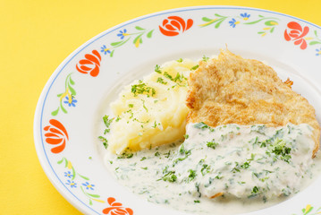 schnitzel with potato